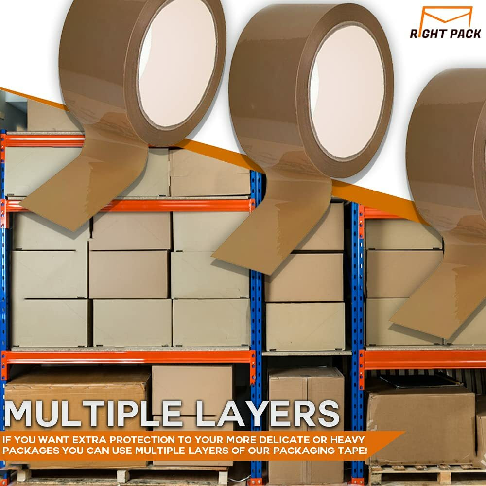 48MM X 66M STRONG BROWN PARCEL PACKING PACKAGING TAPE ROLLS  