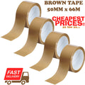 48MM X 66M STRONG BROWN PARCEL PACKING PACKAGING TAPE ROLLS  