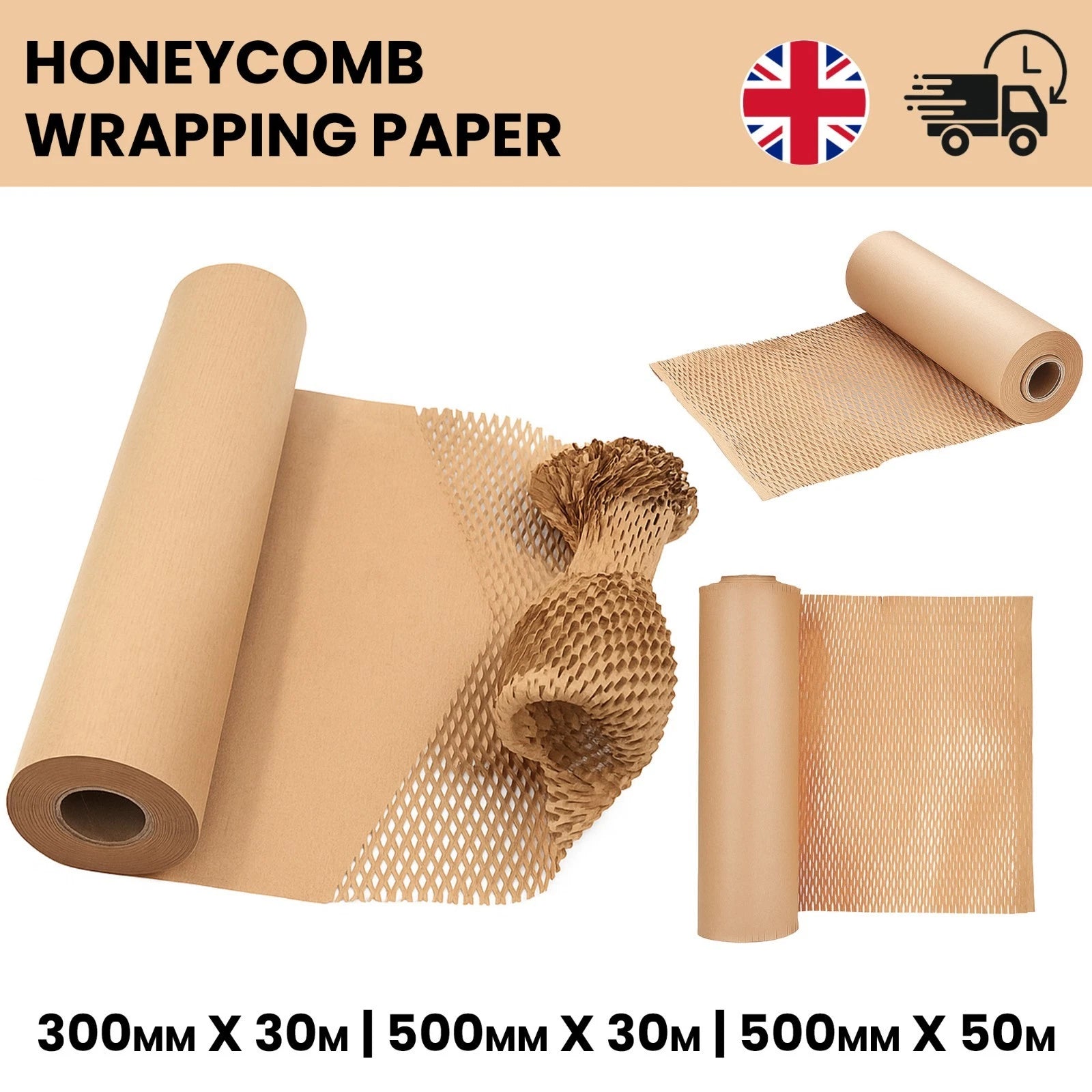 300mm/500mm Kraft Paper Honeycomb Packaging Roll