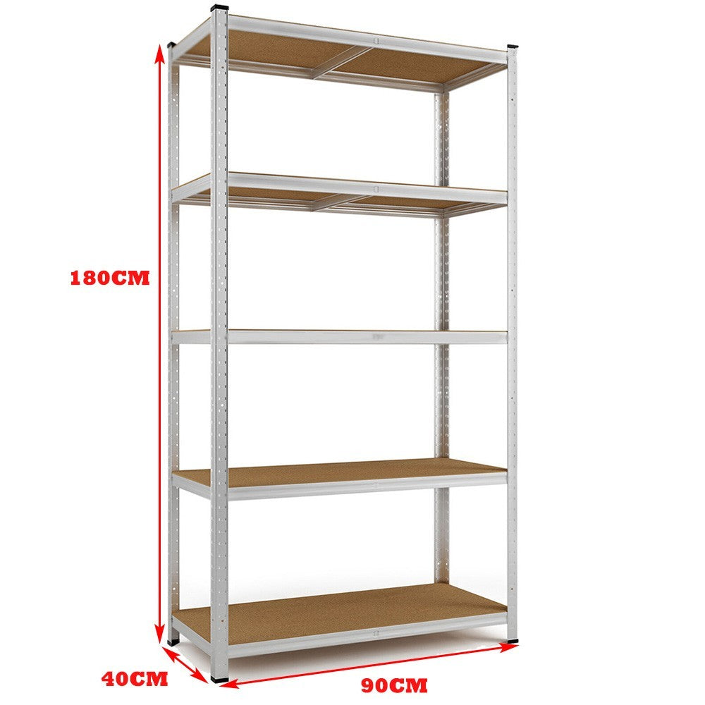 150 KG Per Shelf - Garage/Office 4/5 Tier Boltless Steel Garage Racking/Shelving - Various Sizes - UK Stock