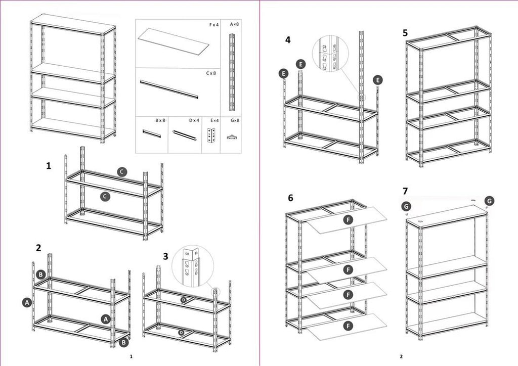 150 KG Per Shelf - Garage/Office 4/5 Tier Boltless Steel Garage Racking/Shelving - Various Sizes - UK Stock