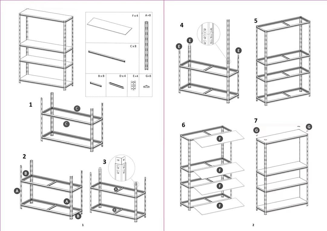 150 KG Per Shelf - Garage/Office 4/5 Tier Boltless Steel Garage Racking/Shelving - Various Sizes - UK Stock
