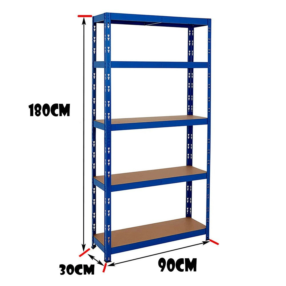 150 KG Per Shelf - Garage/Office 4/5 Tier Boltless Steel Garage Racking/Shelving - Various Sizes - UK Stock