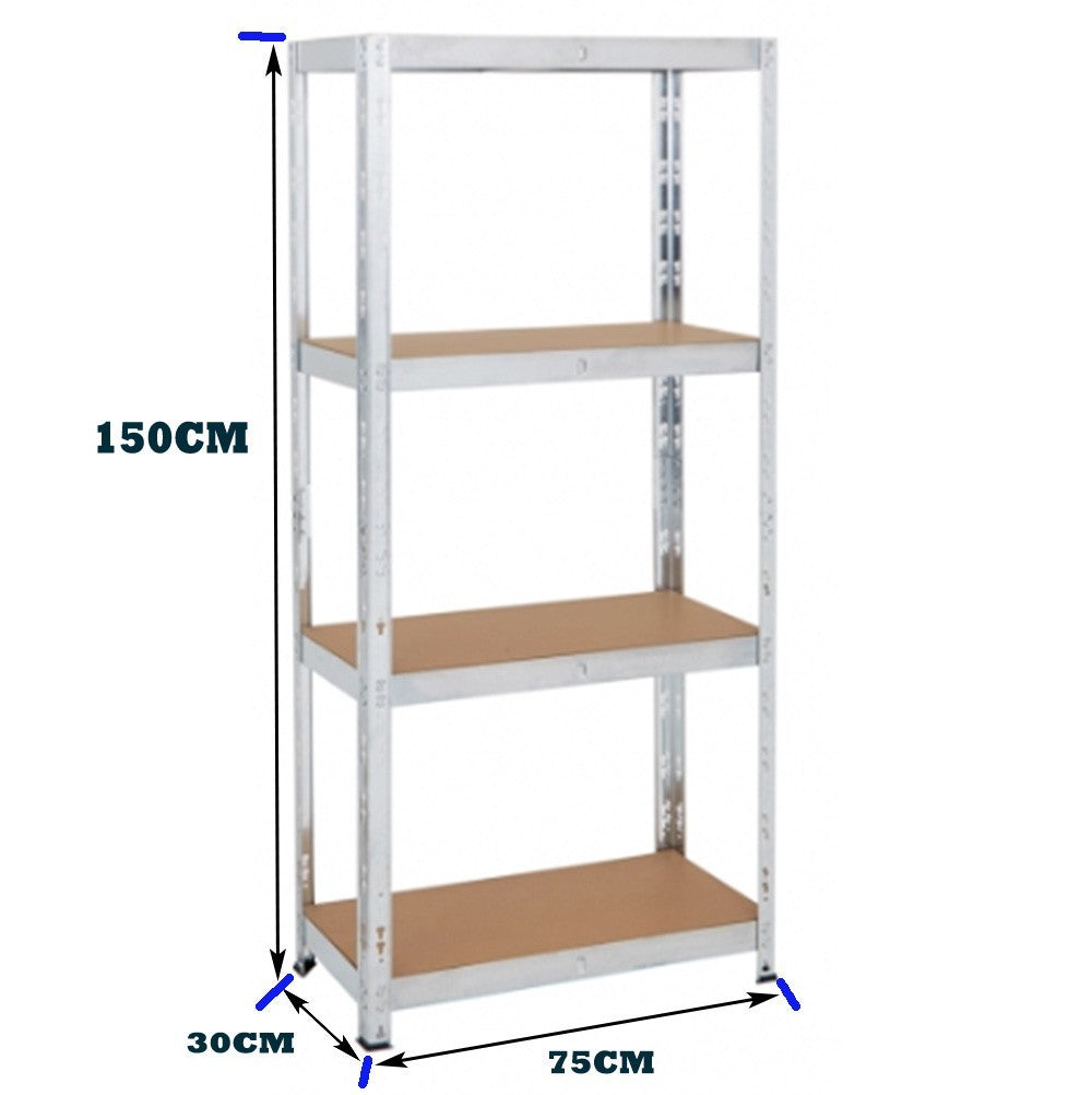 150 KG Per Shelf - Garage/Office 4/5 Tier Boltless Steel Garage Racking/Shelving - Various Sizes - UK Stock