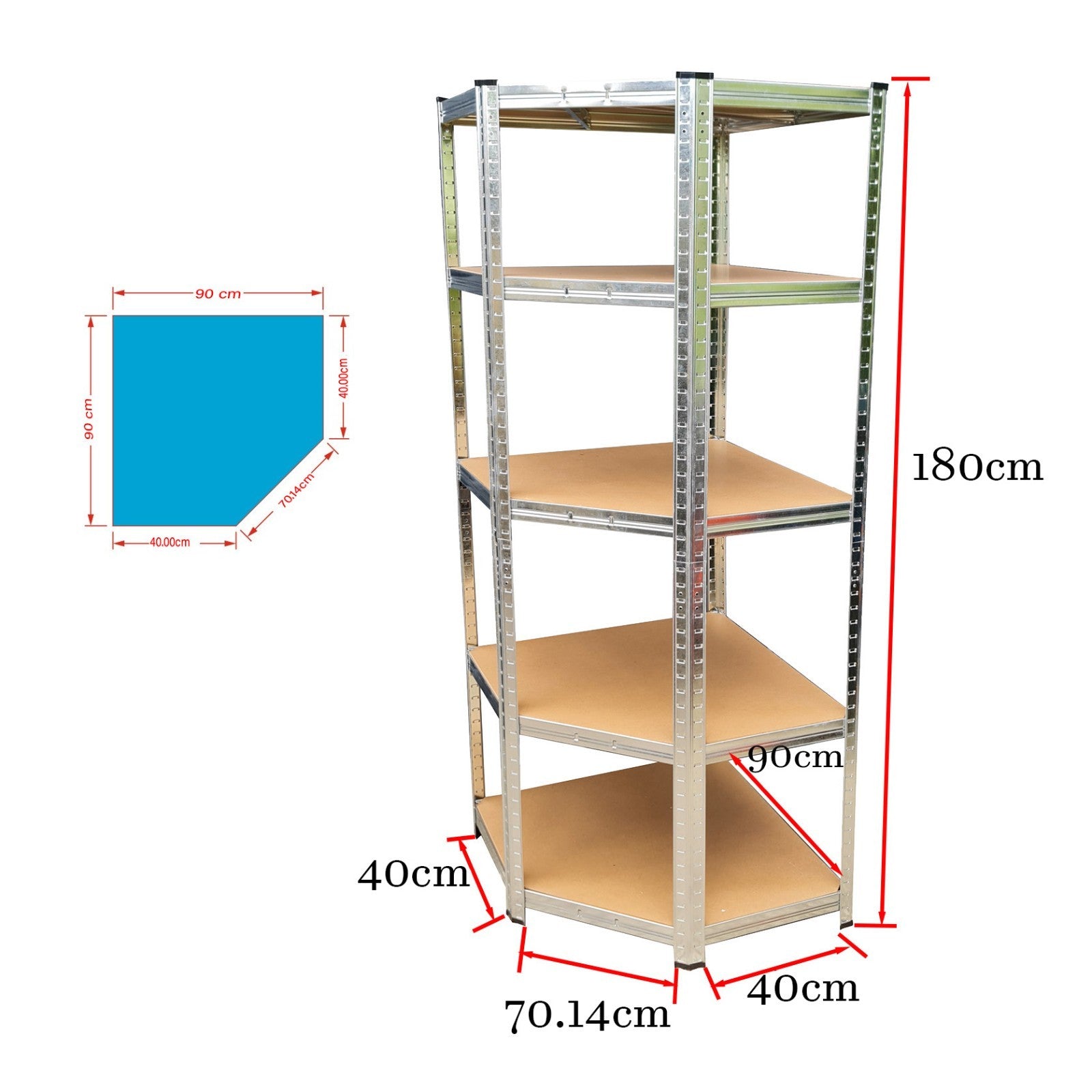 150 KG Per Shelf - Garage/Office 4/5 Tier Boltless Steel Garage Racking/Shelving - Various Sizes - UK Stock