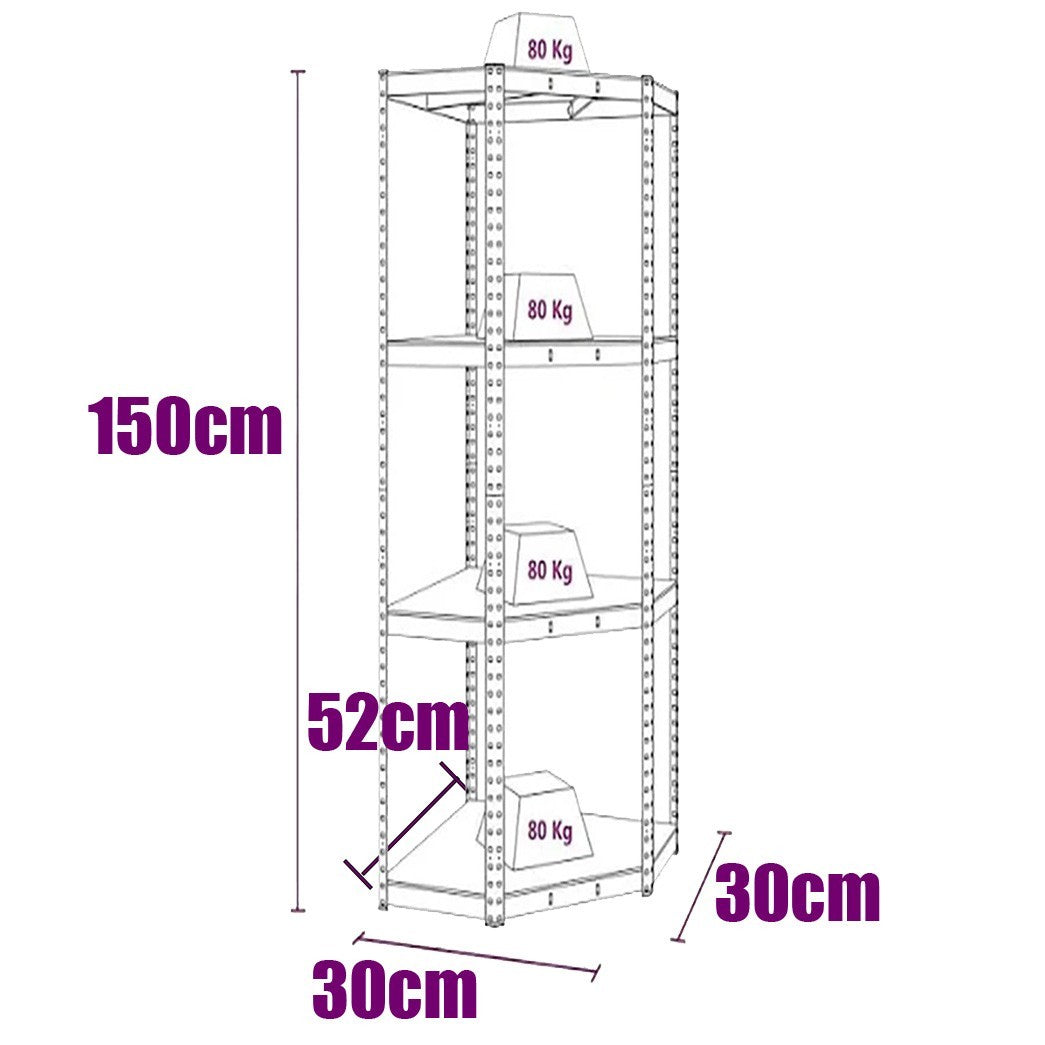 150 KG Per Shelf - Garage/Office 4/5 Tier Boltless Steel Garage Racking/Shelving - Various Sizes - UK Stock